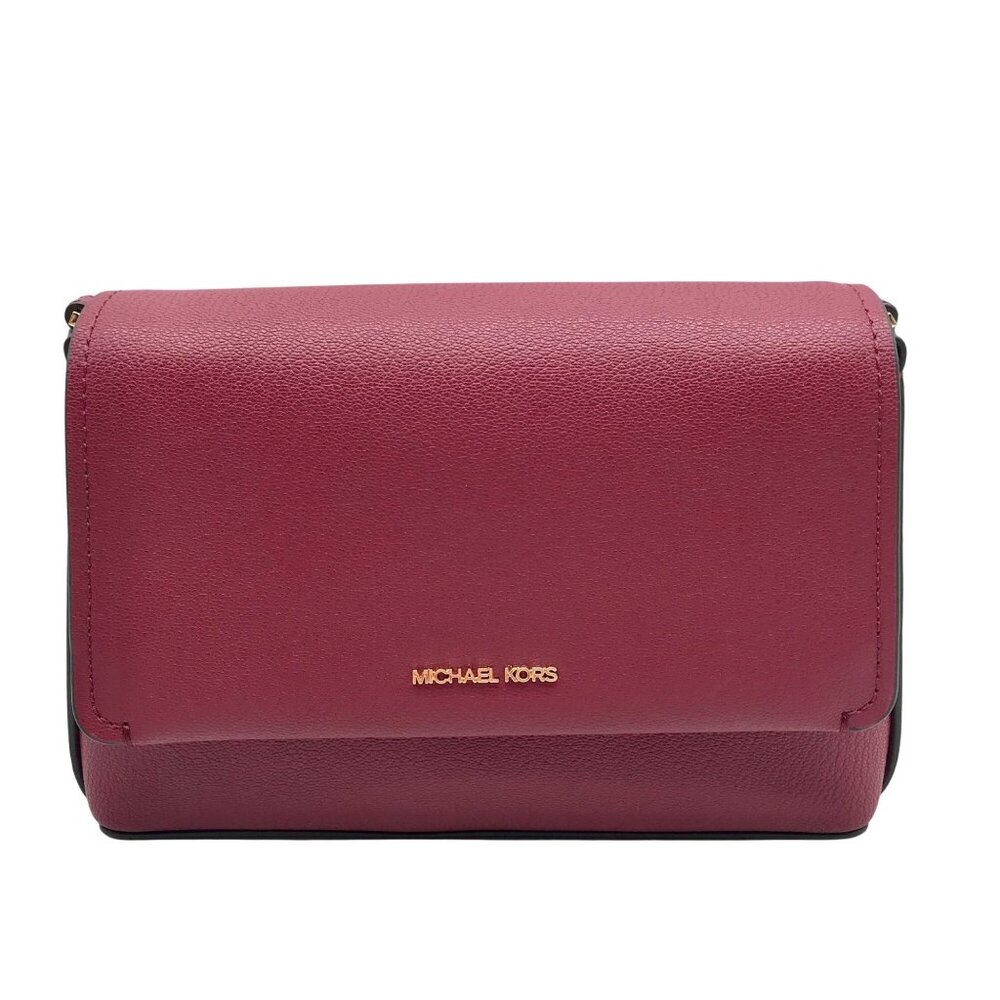 Michael Kors Mulberry Leather Small Nessa Messenger Crossbody Bag